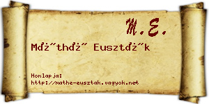 Máthé Euszták névjegykártya